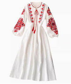 Русские народные — Славянское платье с вышивкой — фото