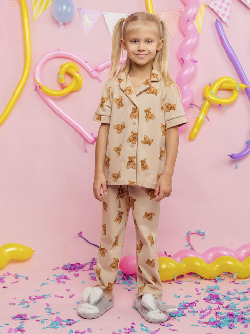 Пижама с мишками бежевая — фото-623_1